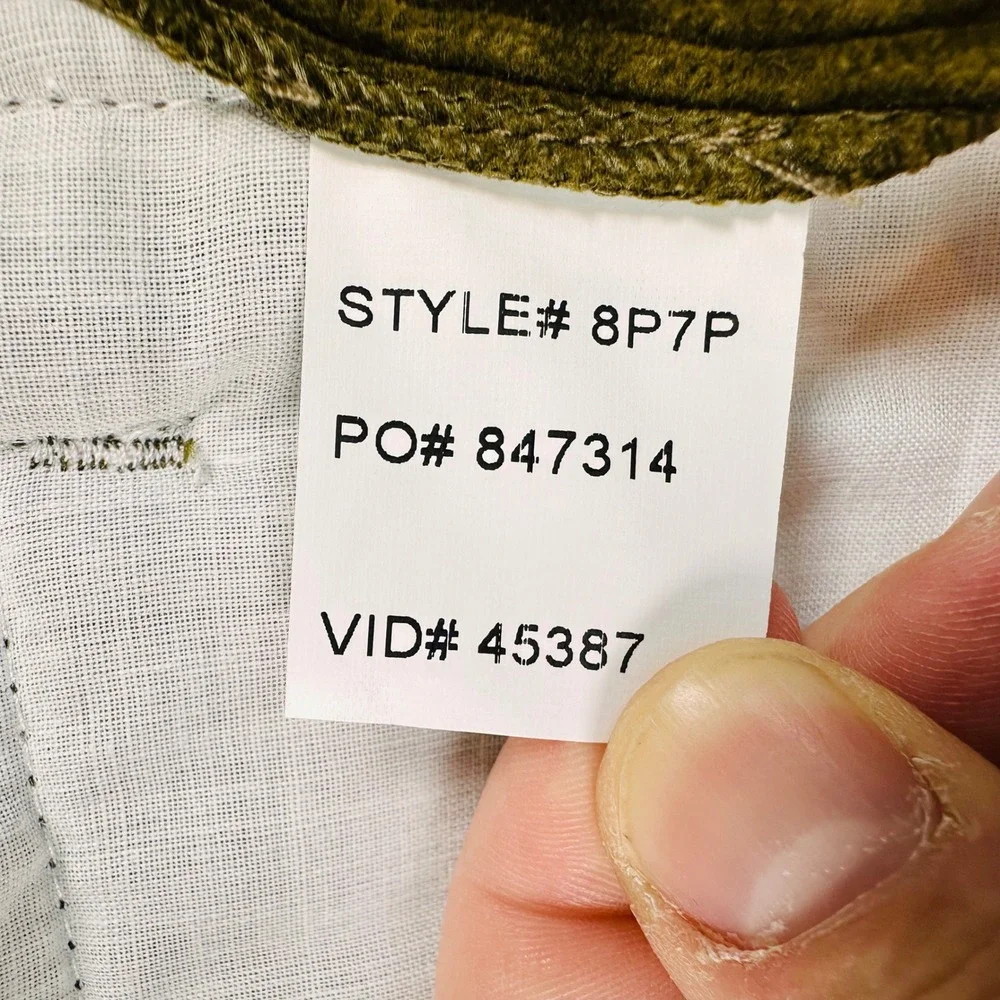Orvis Wide-Wale Corduroy Trousers Mens 42x34 Olive Green Portugal Cotton Vintage